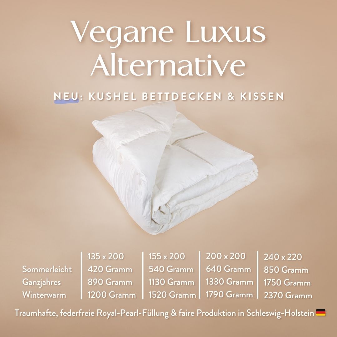 Kushel Schlafdecke - Vegane luxus Alternative zur Daunendecke
