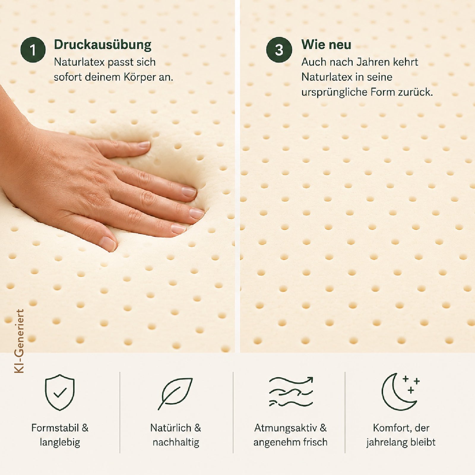 Kushel Hevea Naturlatex 4cm Topper by Elza
