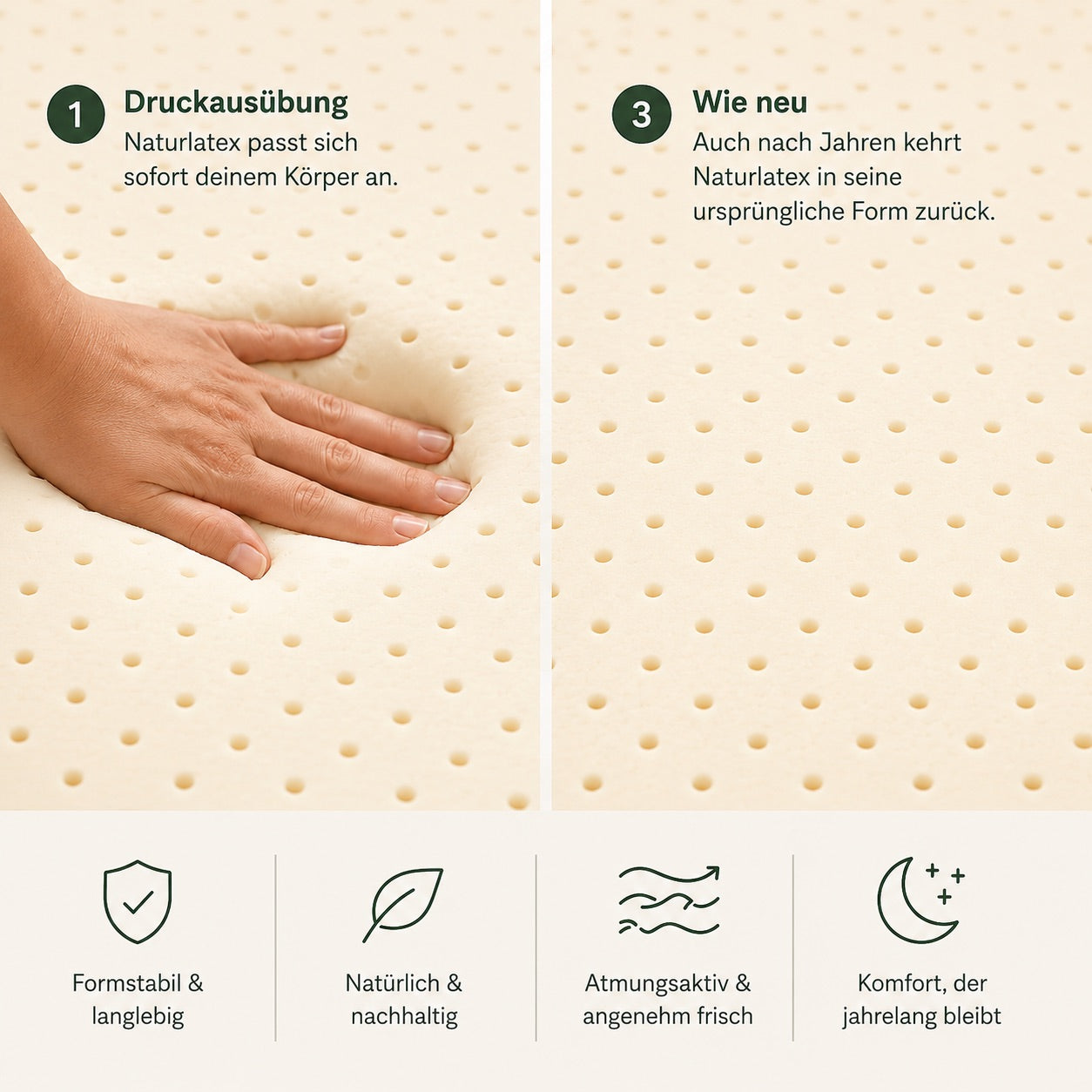 Kushel Hevea Naturlatex 4cm Topper by Elza