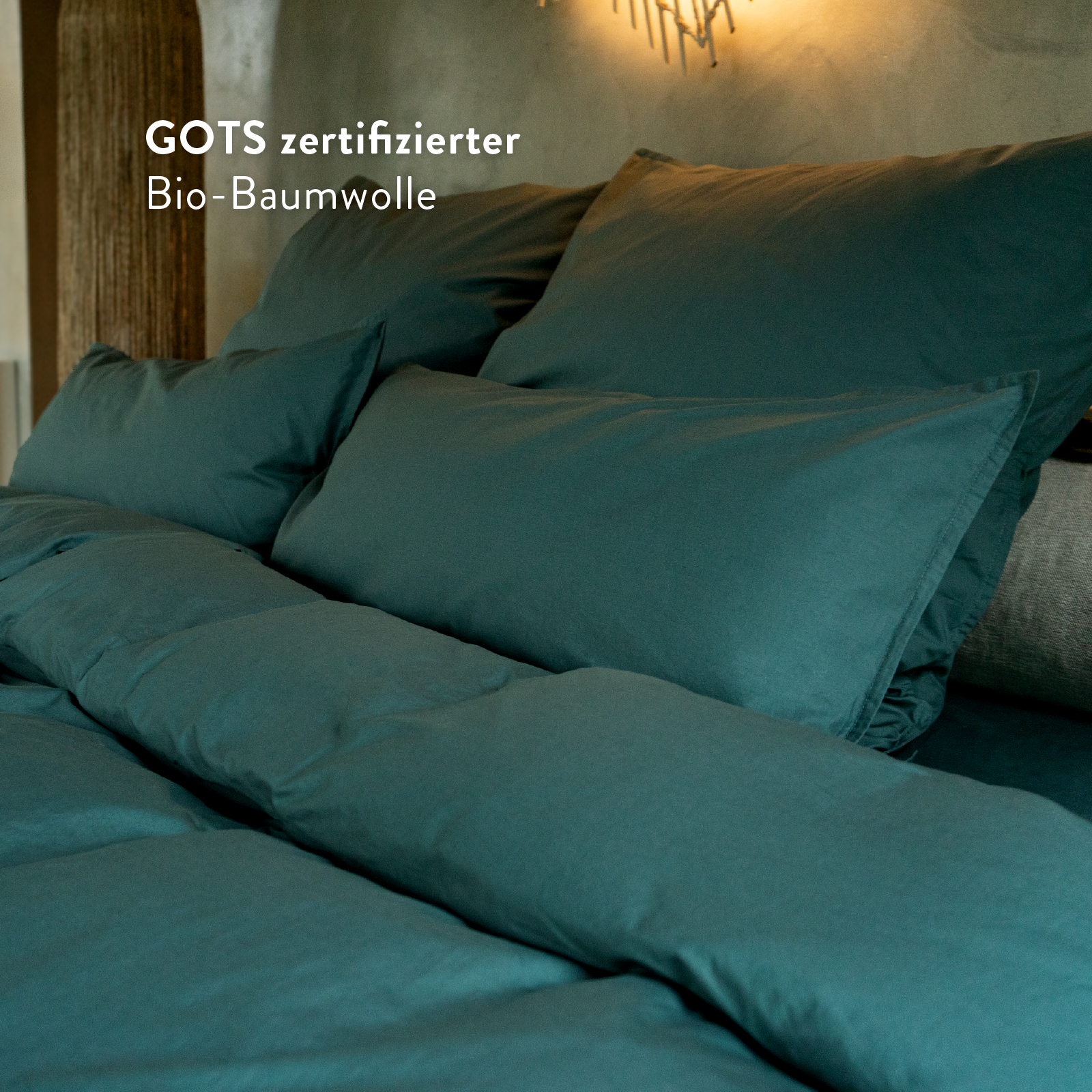 Kushel Bettwäsche aus Bio-Baumwolle Deckenbezug und Kissenbezug